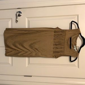 Never worn, faux suede dress with fringe!